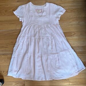 Anthropologie Pink Tired Dress